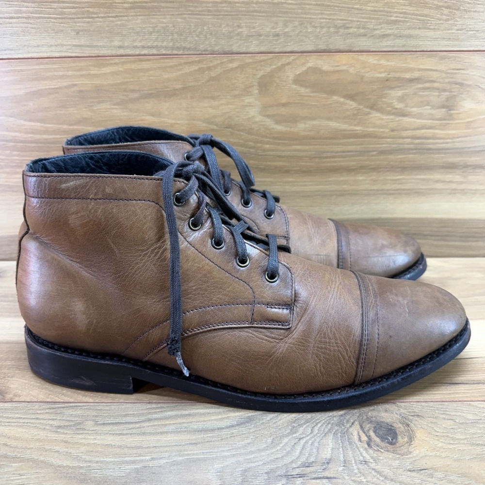 Thursday Boots Cadet Cap Toe Mens 12 Brown Leather Business Casual Minimalist